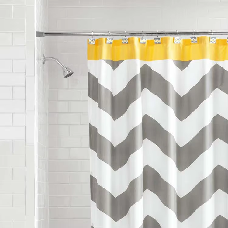 Everyday Elegance Chevron Shower Curtain – Yellow & Gray