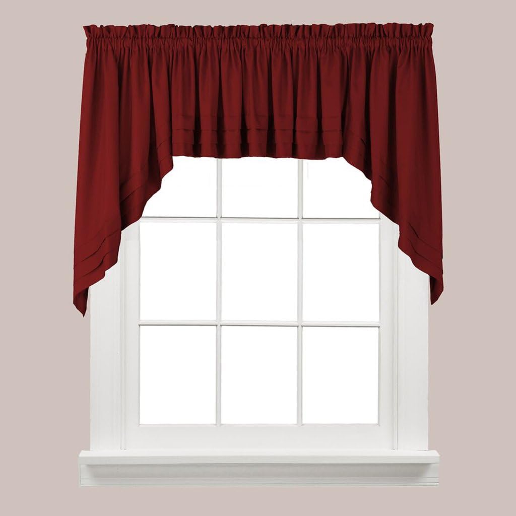 Everyday Elegance Garnet Kitchen Curtains –  Tier, Swag, or Complete Set