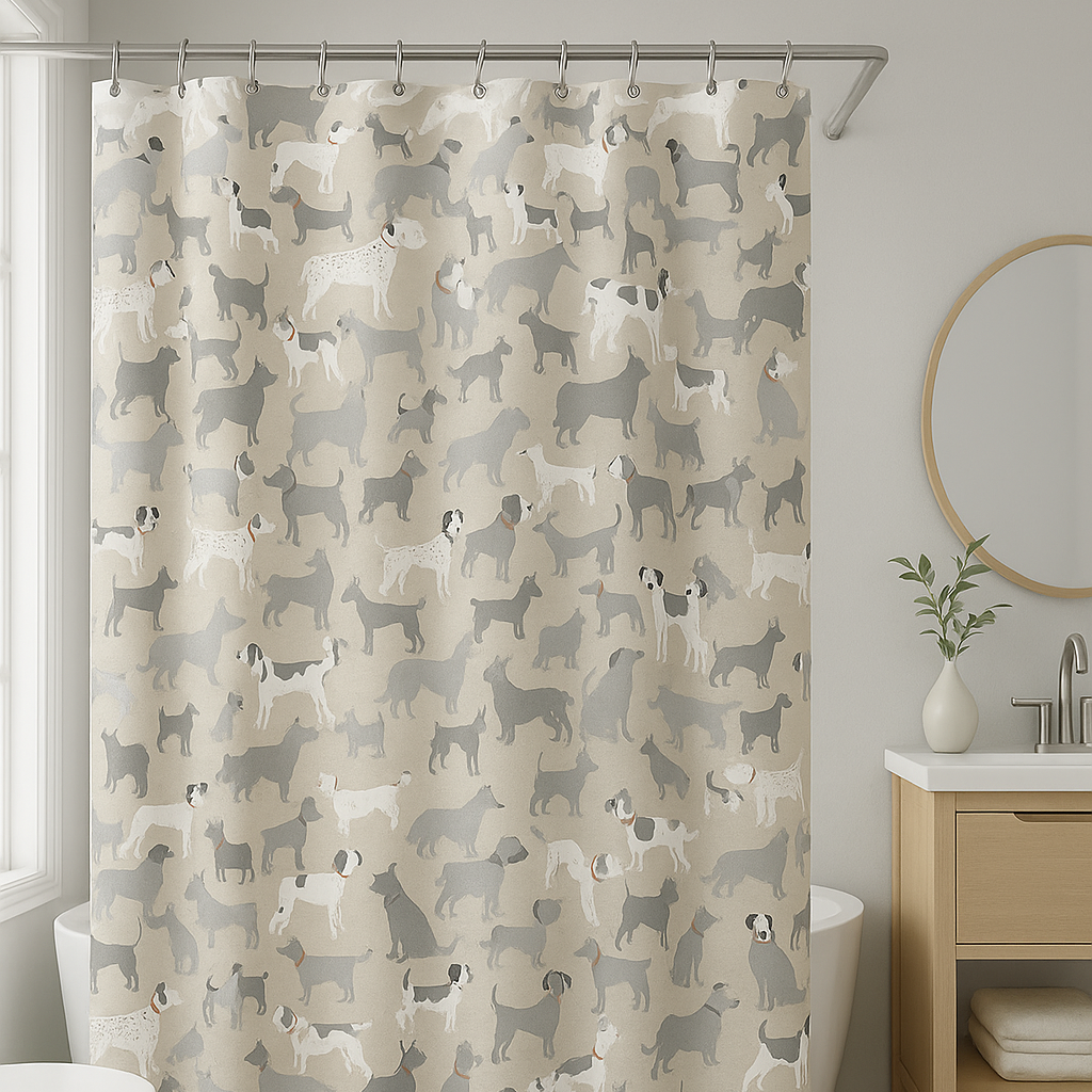 Everyday Elegance Shower Curtain – Doggy Print - 178x182cm