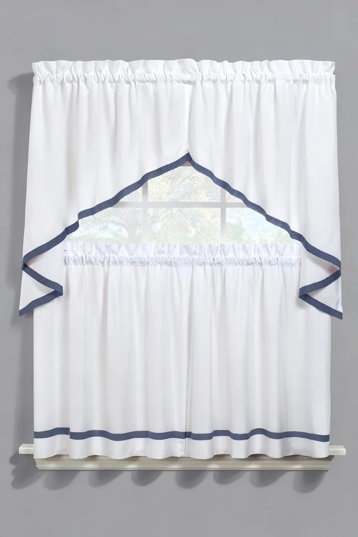 Everyday Elegance white kitchen curtains –  Tier, Swag, or Complete Set