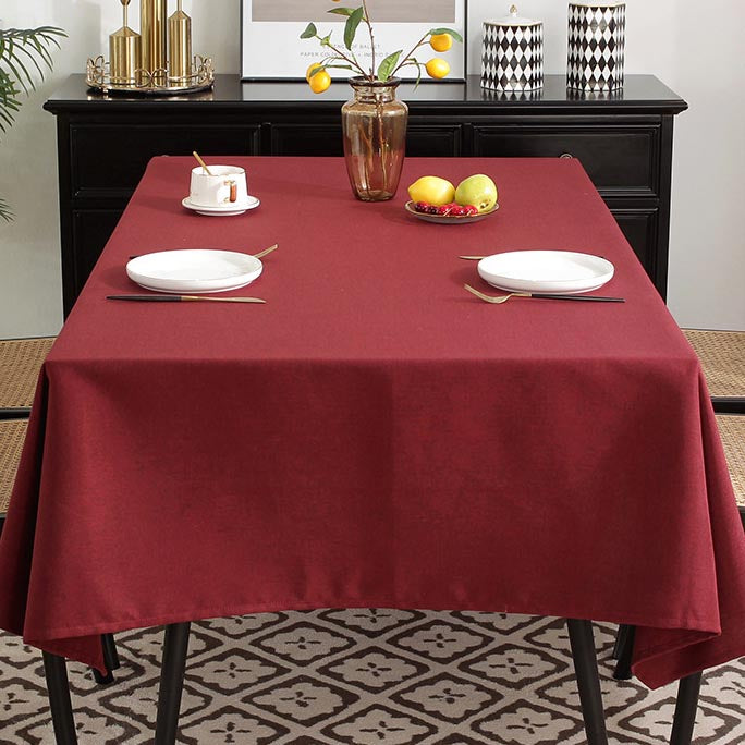 Everyday Elegance Tablecloth – red - white - 140 X 220 Cm