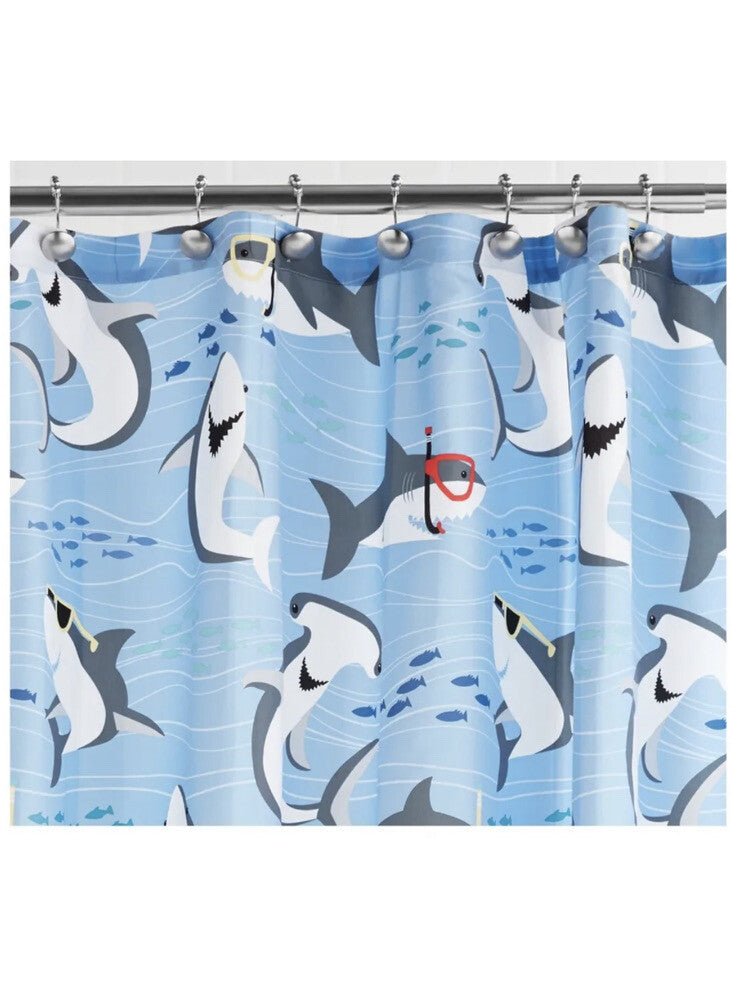 Everyday Elegance Shower Curtain – Shark Pattern - 182x182cm